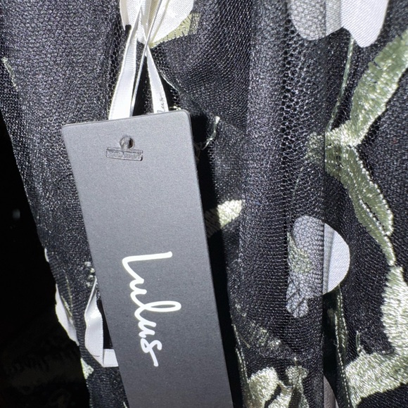 NWT Elite Cutie Black Mesh 3D Floral Embroidered Midi Dress - Picture 5 of 14